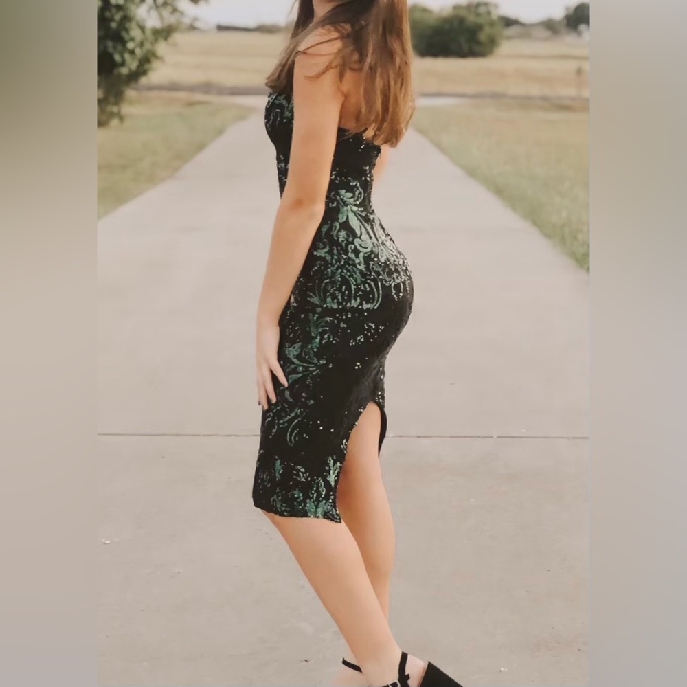 Windsor black and green dress XS